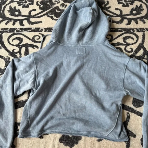 New American Eagle Outfitters Slate Blue V-Neck Hoodie - Picture 3 of 5